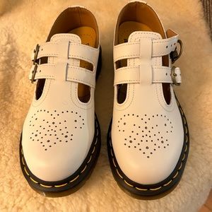 DR MARTENS WHITE MARY JANE SHOES